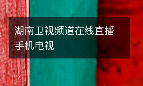 湖南衛視頻道在線直播手機電視